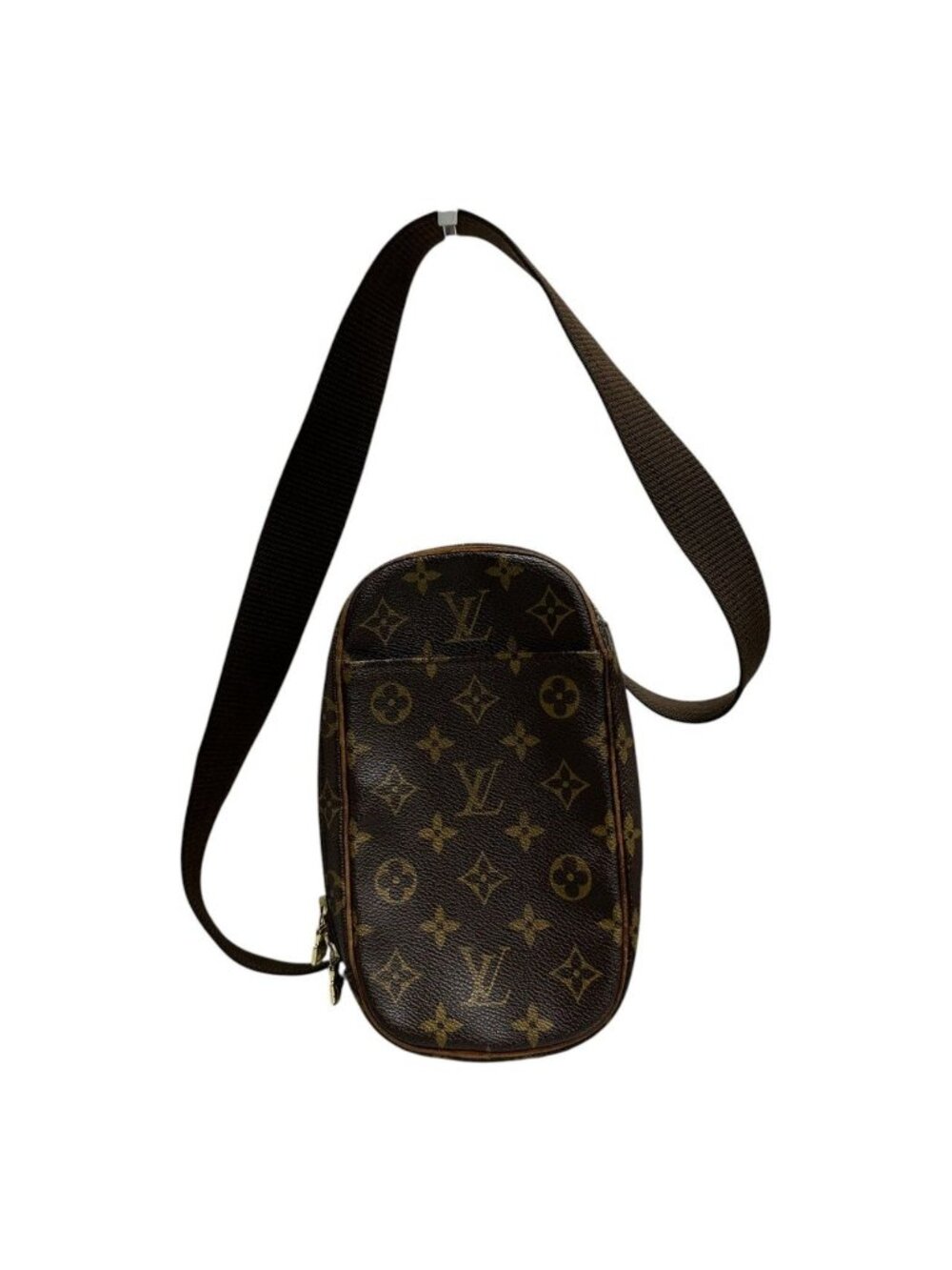 Louis Vuitton Monogram Brown Gold Leather Belt Bag